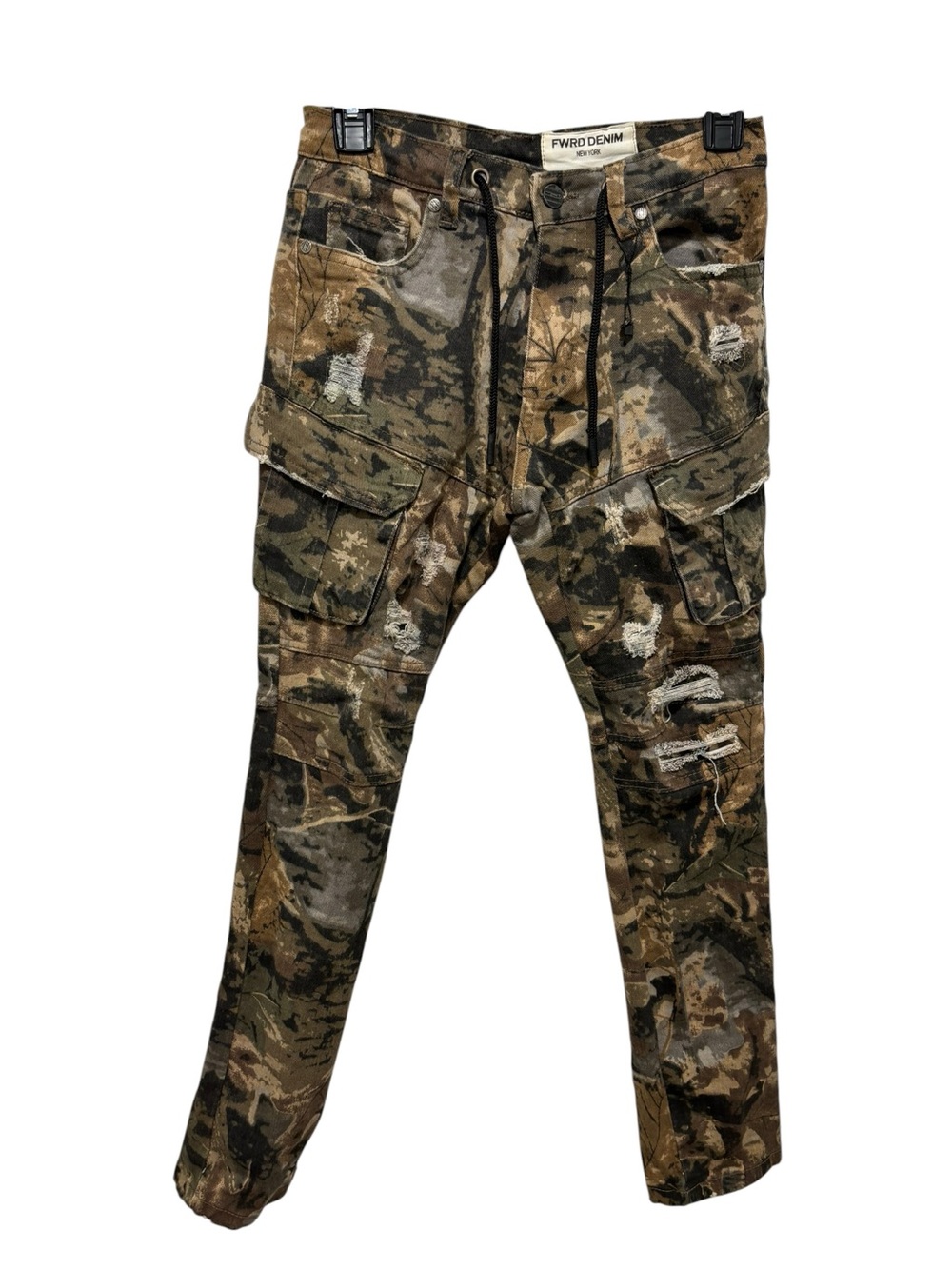 FWRD Denim Boy’s Camo Cargo Pants - Olive Camo Size 16